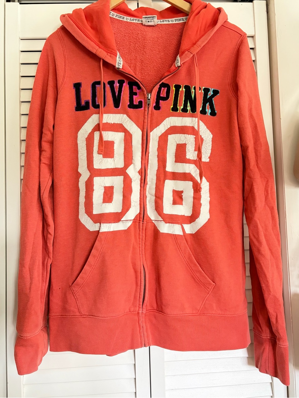 Victoria’s Secret Pink Orange Zip-Up Hoodie